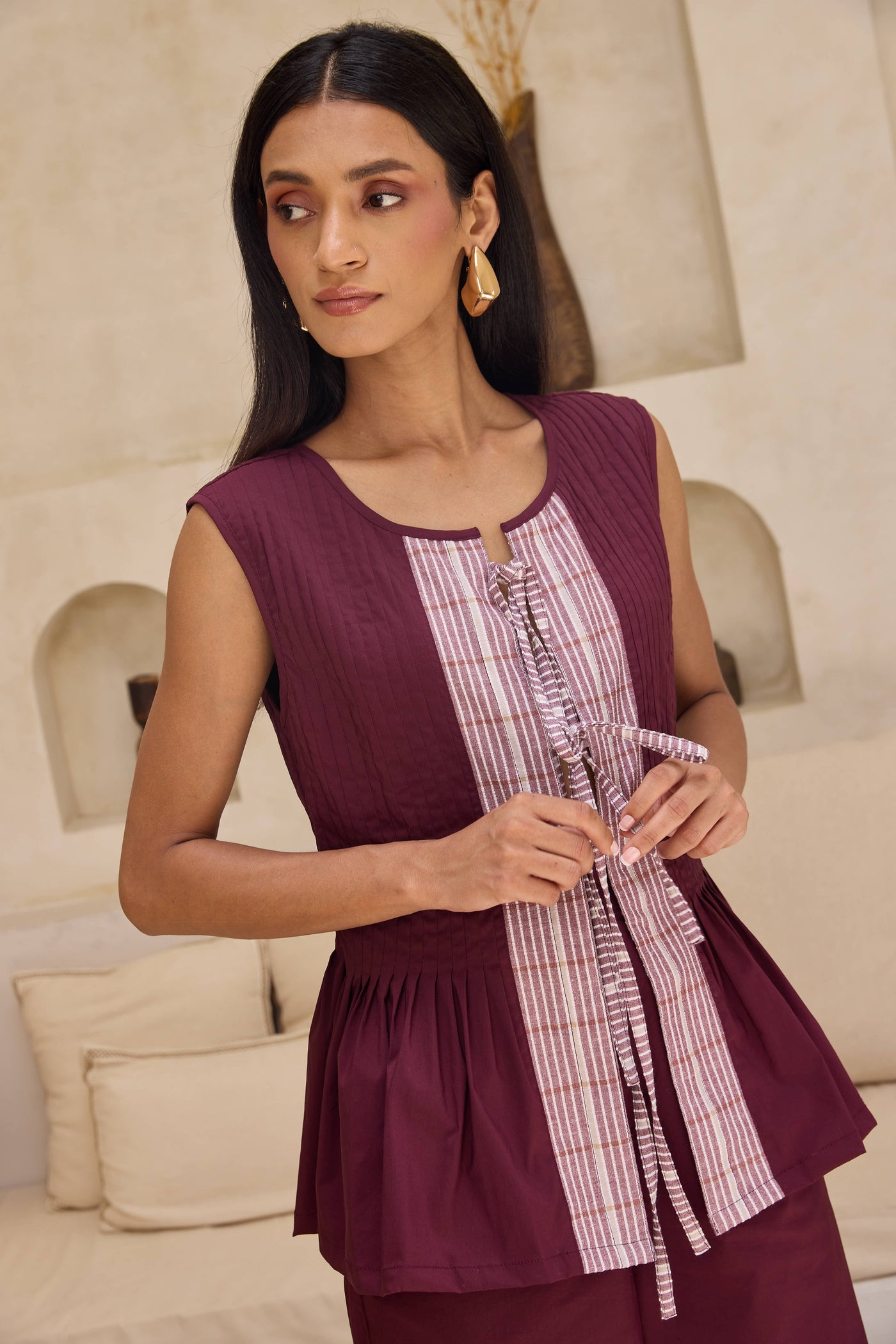 Yara — Peplum Tie Top